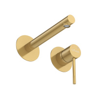 RELAX-BLI2-2-BORO-W0 Смеситель для раковины встраиваемый с внутренней частью, без донного клапана, брашированное золото - Gidratop.ru изображение