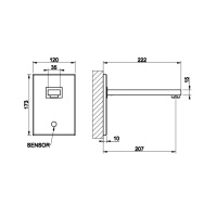 GESSI RETTANGOLO смеситель для раковины настенный, электронный, внешняя часть, цвет хром - Gidratop.ru изображение