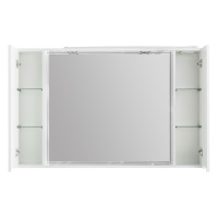MARINO Шкаф зеркальный подвесной с двумя распашными дверцами с доводчиками, LED 2x4W, Bianco Lucido, 1200х150х750, MARINO-SPC-1200/750-2A-BL-P - Gidratop.ru изображение