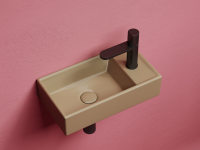 Умывальник подвесной прямоугольный (чаша слева, отверстие под смеситель справа) цвет капучино матовый Element 407x217x100 - Gidratop.ru изображение