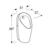 Писсуар Geberit Preda 116.070.00.1, для встроенной системы смыва - Gidratop.ru изображение