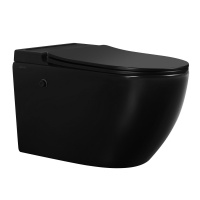 Унитаз ABBER Bequem AC1108PMB подвесной черный матовый с импульсным смывом - Gidratop.ru изображение