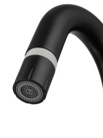 Смеситель для раковины с выдвижным изливом WONZON & WOGHAND, Черный матовый (WW-FE01L212-MB) - Gidratop.ru изображение