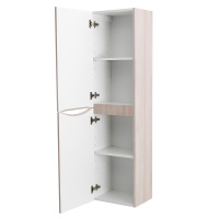 FLY-MARINO Шкаф подвесной с двумя распашными дверцами с доводчиками, с двумя полками, левосторонний, Rovere grigio, 400x300x1500, FLY-MARINO-1500-2A-SC-RG-P-L - Gidratop.ru изображение