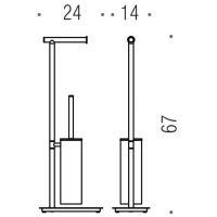 Colombo Square Стойка напольная с держателем т/б и ершиком, цвет: PVD нержавеющая сталь - Gidratop.ru изображение