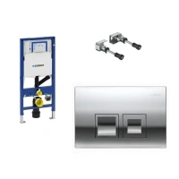 Монтажный элемент Geberit Duofix 458.135.21.1 UP100 для подвесного унитаза,H112, с клавишей Delta 50 (хром глянец) - Gidratop.ru изображение