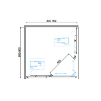 Душевой уголок BelBagno DUE-A-2-90-C-Cr - Gidratop.ru изображение