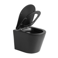 Унитаз подвесной Piatti VT1-11SMB, цвет черный матовый, ультратонкое soft-close сиденье - Gidratop.ru изображение