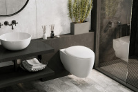 Комплект ABBER подвесной унитаз Bequem AC1107P белый с импульсным смывом с инсталляцией AC0101P - Gidratop.ru изображение