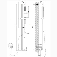 Gessi Goccia душевая штанга с ручным душем и выводом воды из стены, цвет: хром - Gidratop.ru изображение