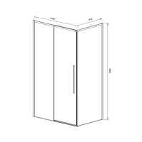 Душевой уголок Slim-N VSR-4SN8014CLG, 1400*800, брашированное золото, стекло прозрачное - Gidratop.ru изображение