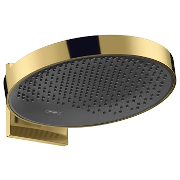 Верхний душ Hansgrohe Rainfinity 26230990, 36 х 36 см, 1 режим струи, с держателем, золото