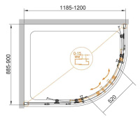 Душевой уголок CEZARES ECO-O-RH-2-120/90-C-Cr - Gidratop.ru изображение