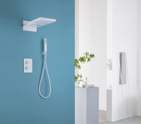 Душевая система ABBER Weiss Insel AF8052W скрытого монтажа без излива, термостат, белый - Gidratop.ru изображение