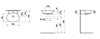 Раковина Laufen New Classic 8.1585.2.000.109.1 50 х 45 х 17 см, SaphirKeramik, без отверстия, белый глянцевый