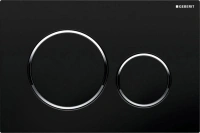 Клавиша Geberit Sigma Type 20 115.882.KM.1 рамка и кнопки: черные, обод: хром, двойной смыв - Gidratop.ru изображение