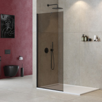 душевая перегородка универсальная LIBERTA-L-1-TB-110-BR-NERO - Gidratop.ru изображение