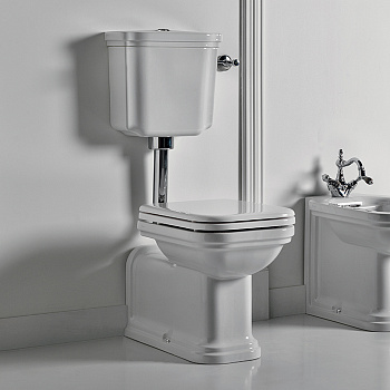 Бачок для унитаза, для монтажа с низкой трубой (без трубы и механизма слива), цвет белый