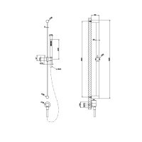 GESSI 316 штанга в комплекте с душевой лейкой с легкой очисткой, шланг 1,50 м, вывод воды из стены, цвет: steel brushed - Gidratop.ru изображение
