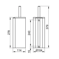 Ершик Keuco Plan 14964070100 туалетный, подвесной, цвет нержавеющая сталь/черный - Gidratop.ru изображение