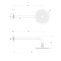 GESSI INCISO верхний душ настенная, шарнирная на 1/2,  Oslash;200мм, цвет: nero XL - Gidratop.ru изображение
