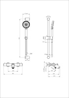 Смеситель для ванны с душевым гарнитуром и термостатом WONZON & WOGHAND, Черный матовый (WW-C2002-A-MB) - Gidratop.ru изображение
