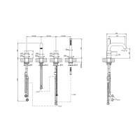 GESSI 316 смеситель на борт ванны на 4 отв. с изливом и ручным душем, Black XL - Gidratop.ru изображение