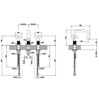 GESSI INCISO смеситель для раковины на 3 отверстия без донного клапана, излив 140мм, h=145мм, цвет: хром - Gidratop.ru изображение