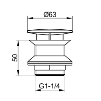 Донный клапан Keuco 59904370000 1 1/4, черный матовый - Gidratop.ru изображение