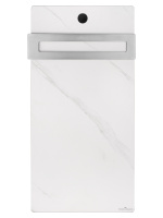 Полотенцесушитель электрический с каменной плитой Белый мрамор WONZON & WOGHAND STUTTGART, Брашированный никель (WW-A501-BR) - Gidratop.ru изображение