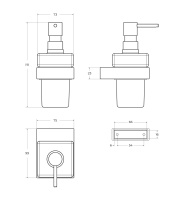 SLIDER-SOIS-V-IN Диспенсер для мыла подвесной, стекло, исполнение сатин - Gidratop.ru изображение