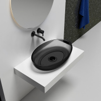 Раковина накладная прозрачная ABBER Kristall AT2801Onyx черная - Gidratop.ru изображение