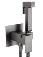 Смеситель с гигиеническим душем встраиваемый WONZON & WOGHAND, Темный графит (WW-88829903-BGM) - Gidratop.ru изображение