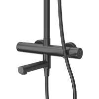 RELAX-CVD-NOP Душевая стойка со смесителем и изливом, черный матовый - Gidratop.ru изображение