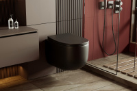 Унитаз ABBER Bequem AC1104TMB подвесной черный матовый, безободковый, смыв торнадо - Gidratop.ru изображение