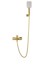 Смеситель для ванны с душем WONZON & WOGHAND EDGE, Брашированное золото (WW-88639003A- BG) - Gidratop.ru изображение