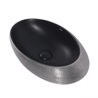 Раковина накладная ABBER Bequem AC2107BS черная матовая с серебром - Gidratop.ru изображение