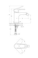 NAUTIC-BS1-SS Смеситель для биде однорычажный, с донным клапаном, исполнение Sunset - Gidratop.ru изображение