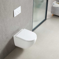 Унитаз подвесной Tornado Bien VT1-51T безободковый, цвет белый, ультратонкое soft-close сиденье - Gidratop.ru изображение