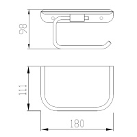 Бумагодержатель с полкой для телефона ABBER Nord AA1530 хром - Gidratop.ru изображение