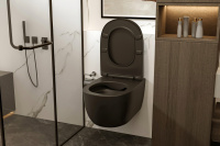 Унитаз ABBER Bequem AC1104MB подвесной черный матовый, безободковый - Gidratop.ru изображение