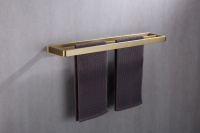 Полотенцедержатель двойной ABBER Westen AA1756G золото матовое - Gidratop.ru изображение