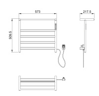 Полотенцесушитель электрический с полкой WONZON & WOGHAND ESSEN, Брашированный никель (WW-A402-BR) - Gidratop.ru изображение