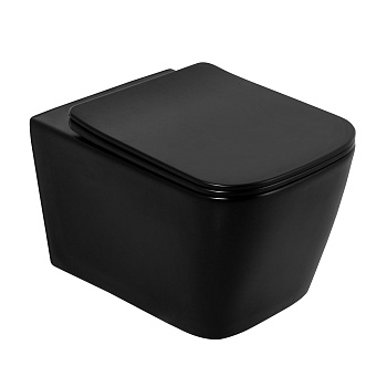 Унитаз подвесной безободковый BelBagno ARDENTE-C, черный BB3202CHR-MB/BB3202SC-MB