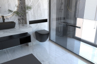 Комплект подвесной унитаз ABBER Bequem AC1100MB черный матовый с инсталляцией AC0105 и кнопкой AC0121MB черная матовая - Gidratop.ru изображение