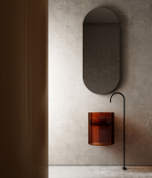 Раковина подвесная прозрачная ABBER Kristall AT2704Opal коричневая - Gidratop.ru изображение