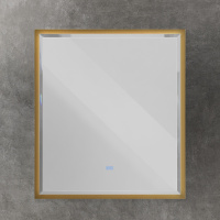 INTERNI Интерьерное зеркало для ванной комнаты с контурной подсветкой, сенсорным выключателем и подогревом CZR-SPC-INT-1000-900-LED-TCH-WARM-BORO, 12V, 220-240V, 1000x900, Брашированное золото - Gidratop.ru изображение