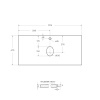 Столешница из керамогранита 1016x468 KEP-100-BO Bianco Opaco - Gidratop.ru изображение