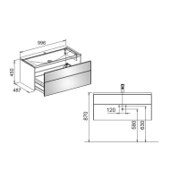 Тумба под раковину Keuco Royal Reflex 34070210000, 100 см, цвет белый глянцевый - Gidratop.ru изображение