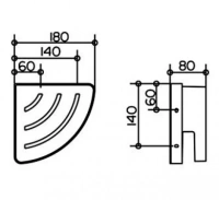 Корзинка для душа Keuco Collection Moll 12757 010001 угловая, антрацит - Gidratop.ru изображение